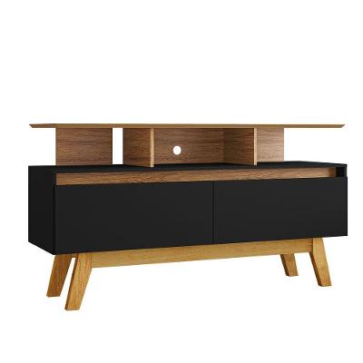 Rack Rubi 1.2 120CM MDF Porta Basculante Cinamomo Preto Fosco Bechara