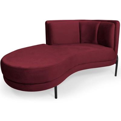 Sofá com Chaise Penélope 2 Lugares 163CM Vinho Veludo