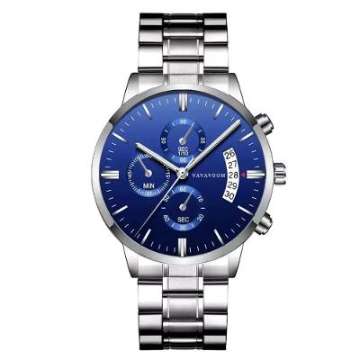 Relogio Masculino 214 Quartzo Aco Inoxidavel Azul Elegante Va Voom