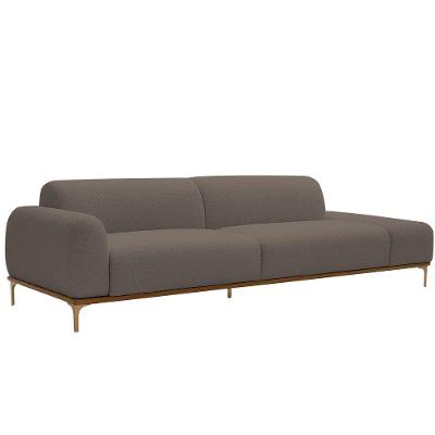 Sofá Unne 3 Lugares 210CM Marrom Nexta Casa
