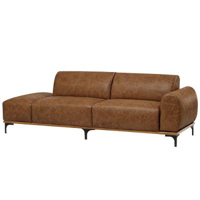 Sofá Unne 3 Lugares 210cm Caramelo Couro Sintético Nexta Casa