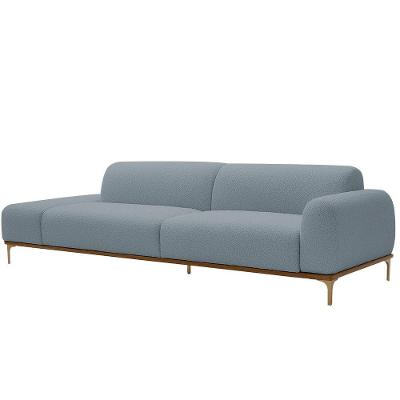Sofá Unne 3 Lugares 210CM Suede Azul Nexta Casa