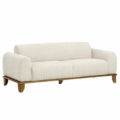 Sofá Molino 3 Lugares 210CM Bouclé Off White Nexta Casa