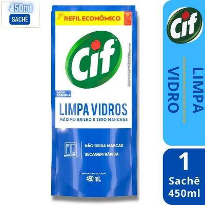 Limpa-Vidros Líquido Ultra Rápido Frasco 500ML e Sachê 450ML CIF