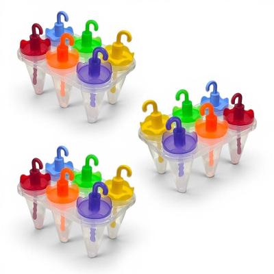 Kit 18 Forminhas de Picolé Guarda Chuva Sorvetinho Caseiro Plastico Livre de BPA Multicolorido