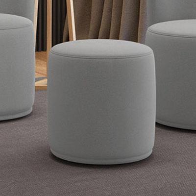 Puff Redondo Orgânico Malu Assento Espuma Madeira Maciça Suede Cinza D'Rossi