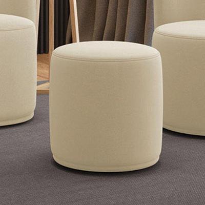 Puff Redondo Orgânico Malu Assento Espuma Suede Bege D'Rossi