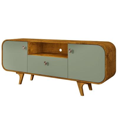Rack Noronha Naturalle 156CM MDF com Gaveta Pistache Bechara Móveis