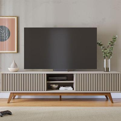 Rack para Sala Pollyana TV 75" 218CM MDP Ripado Off White D'Rossi