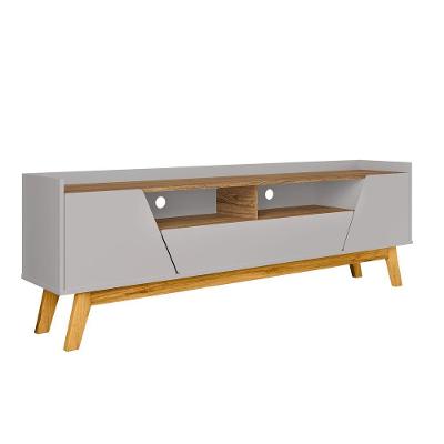 Rack Florença 180CM MDF Nicho Off White e Cinamomo Bechara Móveis