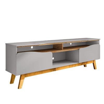 Rack Ilhabela 180CM MDF 2 Portas Off White e Cinamomo Bechara Móveis