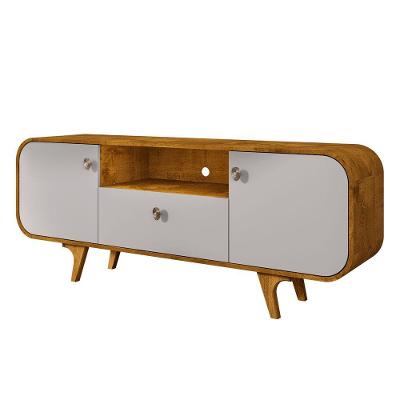 Rack Noronha Naturalle 156CM MDF com Portas Off White Bechara Móveis