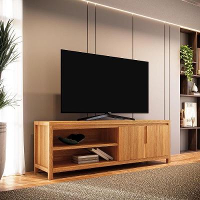 Rack para TV Nature 1552NC 180CM Madeira Pinus 2 Portas Rústico Claro