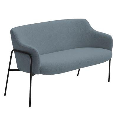Sofá Namoradeira Jade 2 Lugares 130CM Azul Claro Bouclé