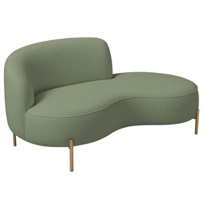 Sofá Thommy 2 Lugares Curvo 150CM Verde Bouclé Nexta Casa