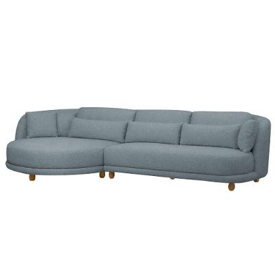 Sofá com Chaise Arizona 5 Lugares 330CM Azul Bouclé