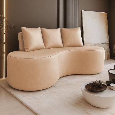 Sofá Benin 2 Lugares Orgânico 160CM Bege Sintético PU D'Rossi