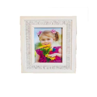 Porta-Retrato Offwhite 10x15 para Decoracao Branco em Madeira Dela Home