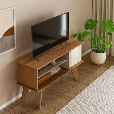 Rack para TV 50" Frank 120CM MDF-MDP Cinamomo e Off White Artely