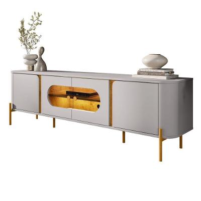 Rack Juquehy 180CM MDF com Nicho Off White e Naturalle Bechara Móveis
