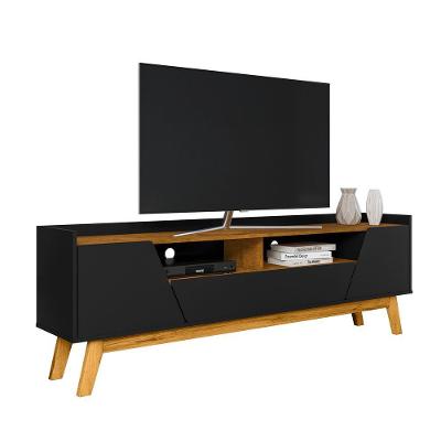 Rack Florença para TV 180CM MDP com Nicho Preto Fosco Bechara