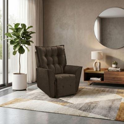 Poltrona do Papai Massageadora Reclinável Conforto Marrom Mobília Decor