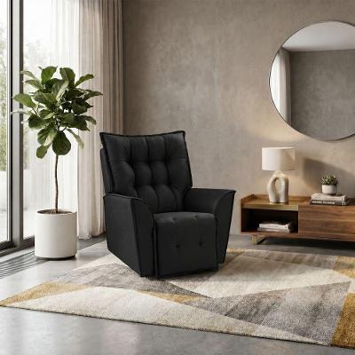 Poltrona do Papai Massageadora Estofada Conforto Preto Mobília Decor