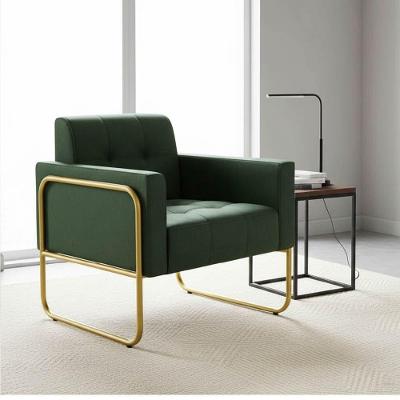 Poltrona Elisa Decorativa Sintético PU Base Dourada Verde D'Rossi