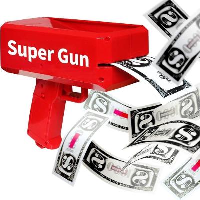 Pistola Money Gun Plástico para Festas com 100 Notas Fake Yeet