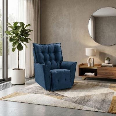 Poltrona do Papai Massageadora Estofada Conforto Azul Marinho Mobília Decor