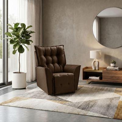 Poltrona do Papai Massageadora Reclinável Corino Marrom Mobília Decor