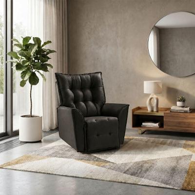 Poltrona do Papai Massageadora Reclinável Corino Preto Mobília Decor