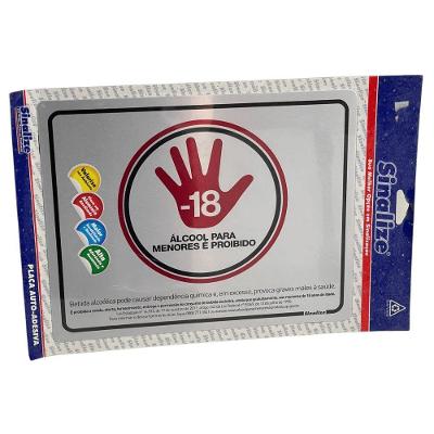 Placa de Sinalização Proibido Álcool Menores 20x25cm Sinalize