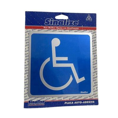 Placa de Sinalização Acesso Deficiente Físico 15x15cm Sinalize