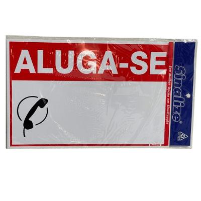 Placa Autocolante Aluga-se 20x30cm com Espaço Telefone Sinalize