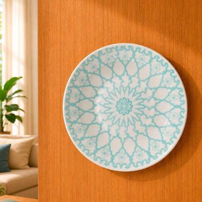Pires Decorativo de Parede Cerâmica Branco com Suporte Mandala