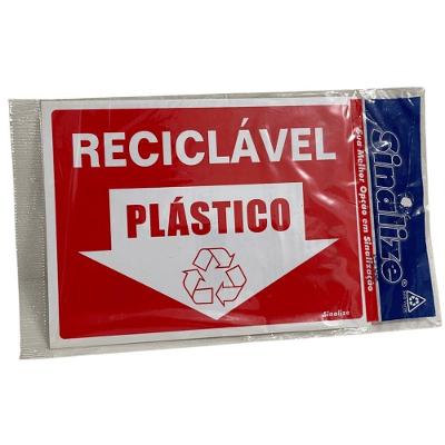 Placa de Sinalização Reciclável Plástico Vinil 15x20cm Sinalize