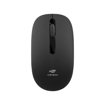 Mouse sem Fio M-W15BK 1200 DPI Plug And Play Design Anatomico Preto C3tech