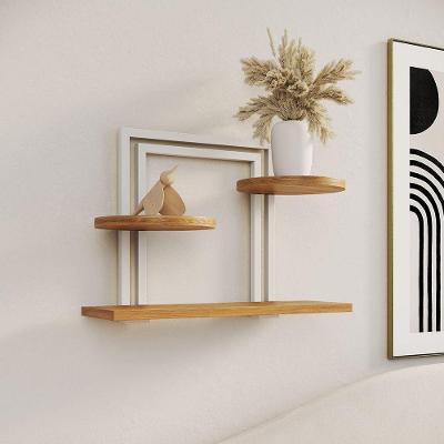 Nicho Bali Retangular 32x46x14cm Metal com Tampo MDF para Sala Quarto e Escritório Branco UP Home