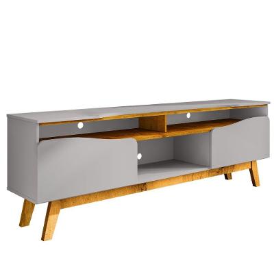 Rack Ilhabela 180CM MDF 2 Portas Off White e Naturalle Bechara Móveis