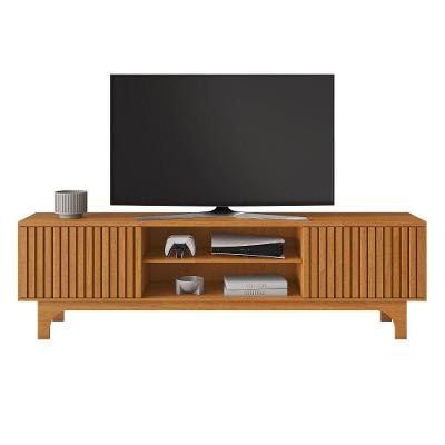 Rack Trunfo para TV 70" 200CM MDF Ripado Cinamomo JCM Movelaria