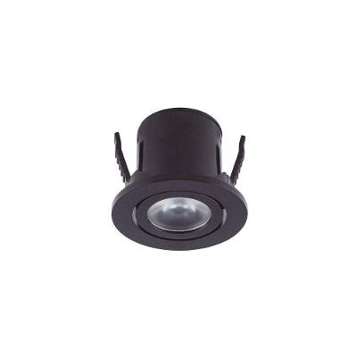 Mini Spot de Embutir LED Auriga 1W 3000K Redondo Preto Astraled