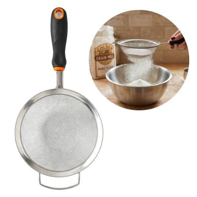 Peneira BS40195 Coar e Polvilhar 16cm Aco Inox Cozinha Preto Baker