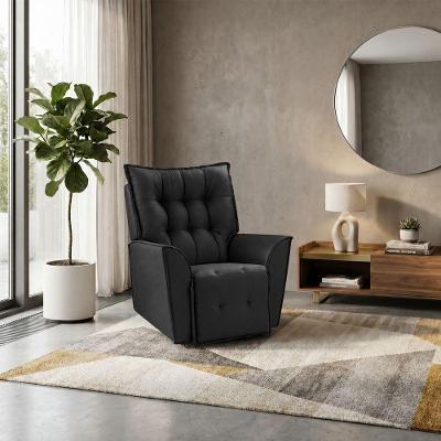 Poltrona do Papai Massageadora Reclinável Estofada Grafite Mobília Decor