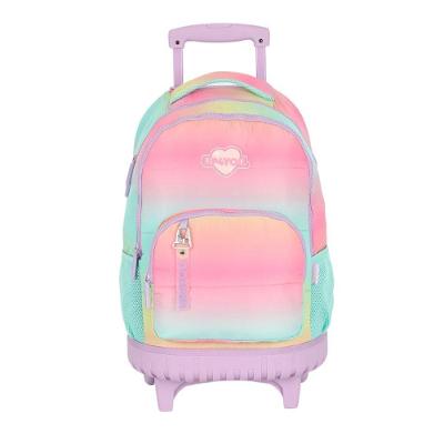Mochila com Rodinhas Luxcel Lovers Up4you 360o Matelassê Rosa Infantil