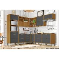 Balcão de Cozinha Canto reto Imperatriz 1 Porta c/ Tampo 93cm Freijo/Off White - Nesher - 4