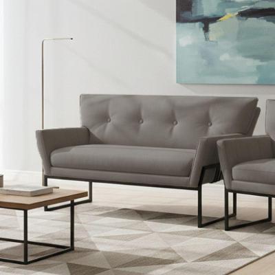 Sofá Namoradeira Anitta 2 Lugares 120CM Grafite Suede Retrô Dmov