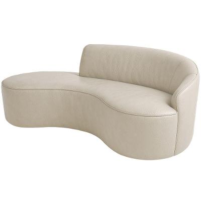 Sofá Eron 3 Lugares 180CM Off White Couro Sintético Nexta
