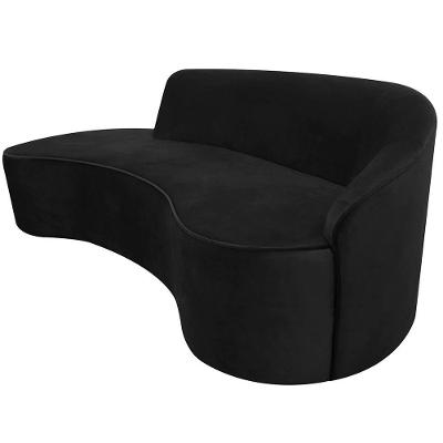 Sofá Eron 3 Lugares 180CM Preto Veludo Nexta Casa
