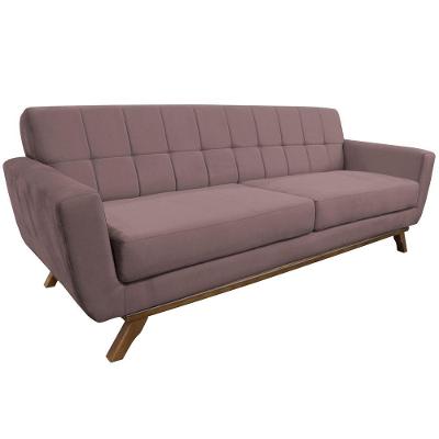 Sofá Miami 3 Lugares 210cm Rosê Veludo Nexta Casa